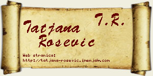 Tatjana Rošević vizit kartica